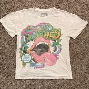 the Rolling Stones White Tee with Gray Logo